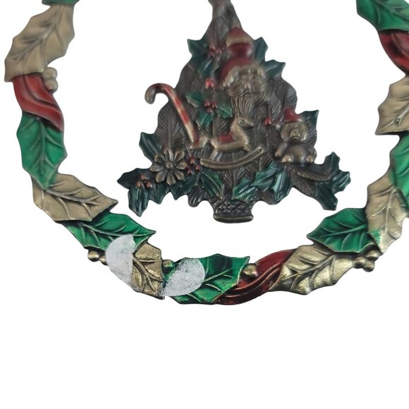 Russ Heirloom Collection Christmas Ornament Wreath Tree Presents Metal Vintage - Picture 7 of 7